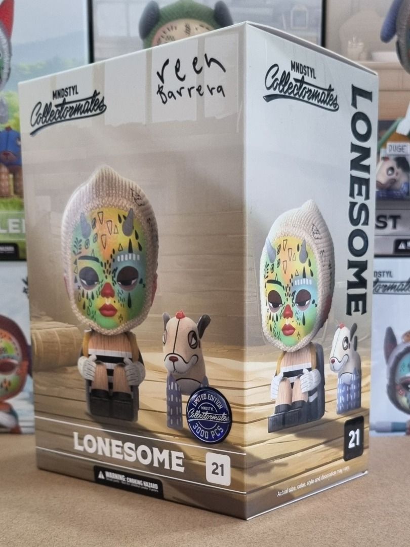 Mindstyle Collectormates Reen Barrera Lonesome LE3000 (Category: Designer & Blind Box Toys) located in Quezon City. Submitted by vinylplus_3 (Listing ID 1350087956, Image 2). Description: MNDSTYL Collectormates Reen Barrera Lonesome Limited Edition 3000 pcs. Condition is New. New: A brand-new, unused, unopened, undamaged item in its original packaging (where packaging is applicable). Packaging should be the same as what is found in a retail store