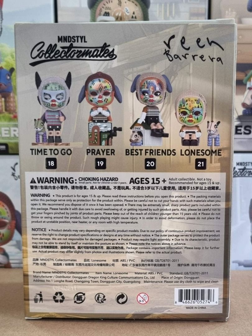 Mindstyle Collectormates Reen Barrera Lonesome LE3000 (Category: Designer & Blind Box Toys) located in Quezon City. Submitted by vinylplus_3 (Listing ID 1350087956, Image 3). Description: MNDSTYL Collectormates Reen Barrera Lonesome Limited Edition 3000 pcs. Condition is New. New: A brand-new, unused, unopened, undamaged item in its original packaging (where packaging is applicable). Packaging should be the same as what is found in a retail store
