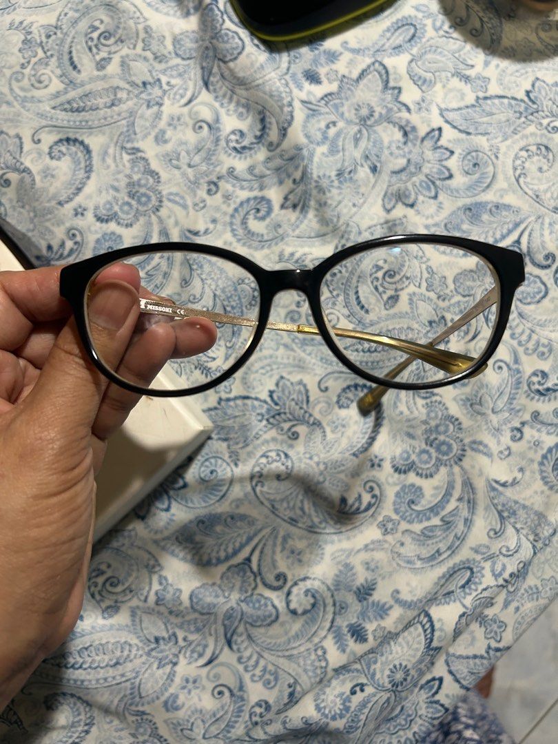Missoni Eyeglasses/frame (imported brand) (Category: Sunglasses & Eyewear) located in Pasig City. Submitted by gracious2021 (Listing ID 1350180123, Image 1). Description: RFS: decluttering No flaws, signs of usage only Matagal sa storage lang With box.