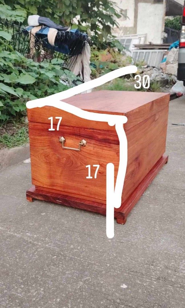 Old Baul (Category: Storage Boxes & Baskets) located in Rizal. Submitted by mommykiee (Listing ID 1350109468, Image 2). Description: Old baul Made of solid narra wood Thick & heavy Size: L30 W17 H17inch Newly stripped & varnished Ready to use.