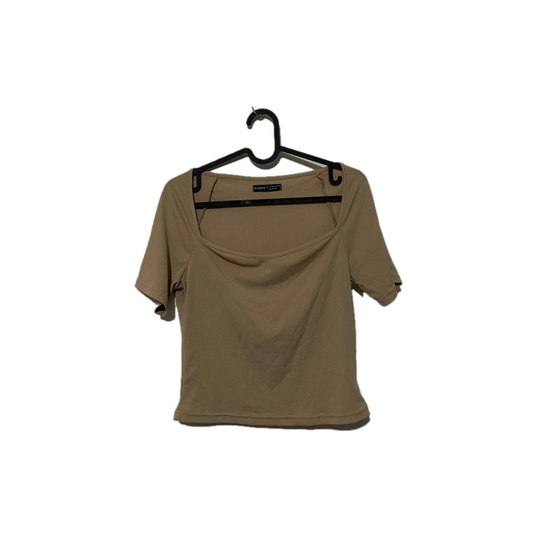 SHEIN TOP Chiquease Fluorescent Green Color Square Neck