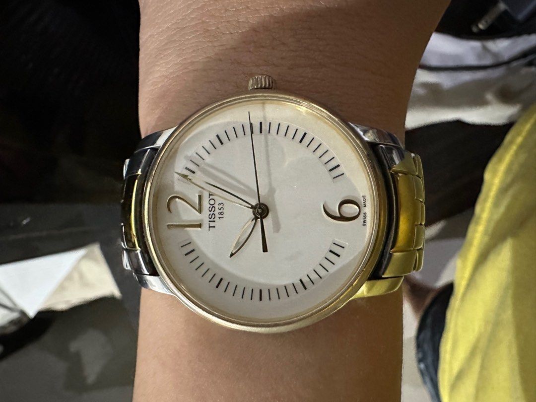 tissot watch (Category: Luxury Watches) located in Guiguinto. Submitted by leenlacea (Listing ID 1350205447, Image 1). Description: tissot watch for women 38mm two-toned scratch resistance battery operated for sale or swap sa cp or apple watch/ earpods.. or offer lang po...