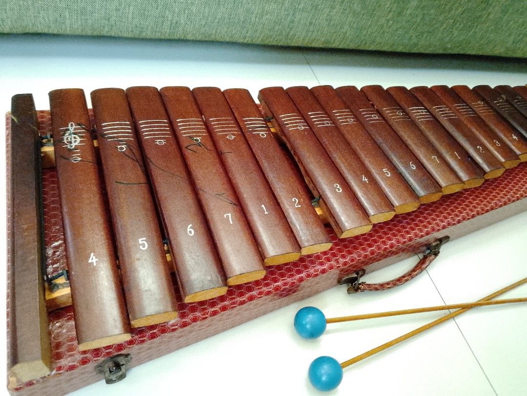 Vintage Wooden Xylophone (Category: Musical Instruments) located in Binangonan. Submitted by stufflikedat (Listing ID 1350160269, Image 1). Description: Vintage wooden xylophone with 18 keys with very pleasant sound, Asahi brand made in Japan in very good condition with original pair of wooden sticks and carry case approx 25" in length for 1.4k + shipping.
