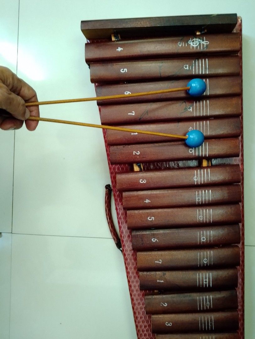 Vintage Wooden Xylophone (Category: Musical Instruments) located in Binangonan. Submitted by stufflikedat (Listing ID 1350160269, Image 3). Description: Vintage wooden xylophone with 18 keys with very pleasant sound, Asahi brand made in Japan in very good condition with original pair of wooden sticks and carry case approx 25" in length for 1.4k + shipping.