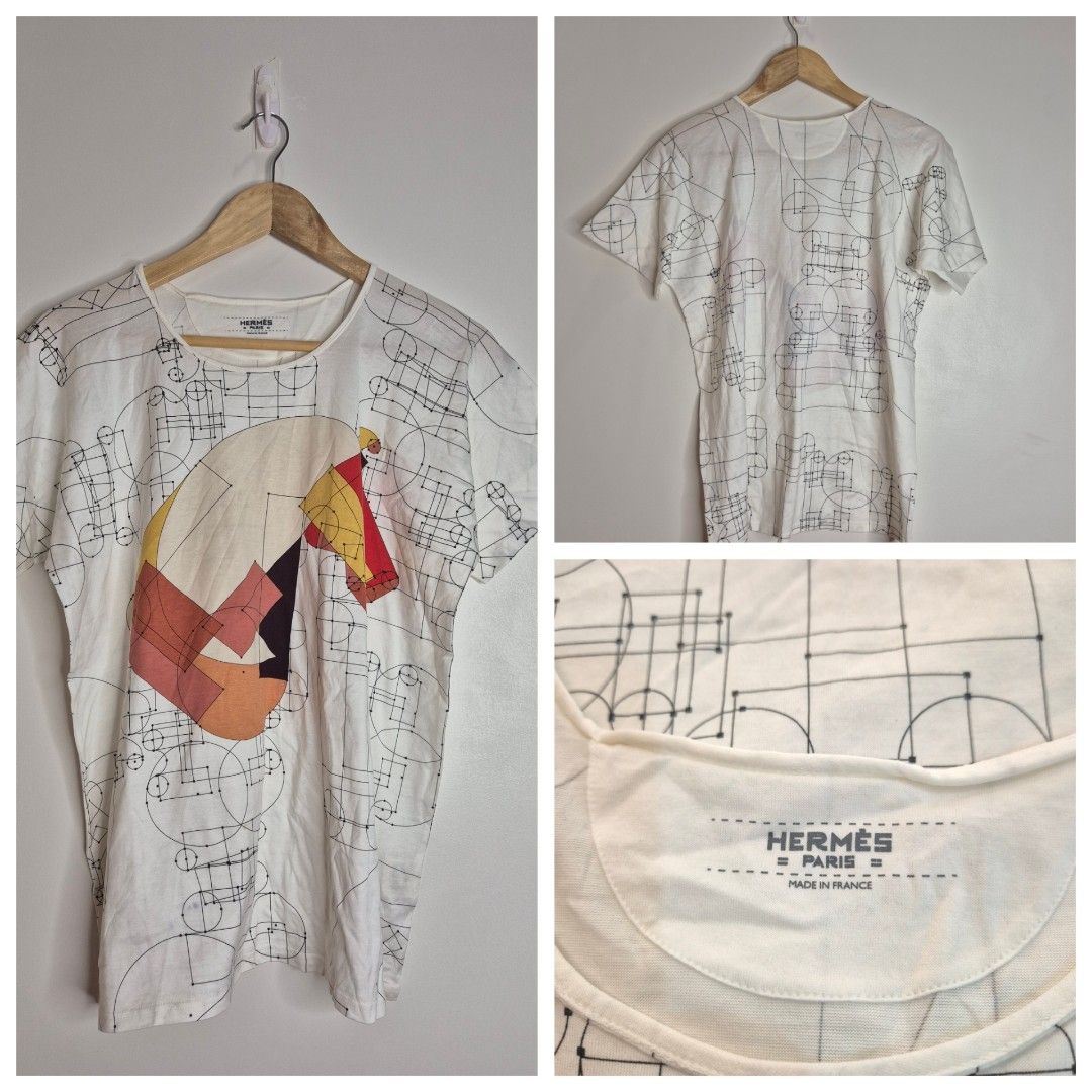 Auth Hermes T shirt (Category: Luxury Apparel) located in Quezon City. Submitted by zoekloeonlineshop (Listing ID 1345300467, Image 1). Description: Excellent Condition Made in France Size: 34 Best Fit Small to medium.