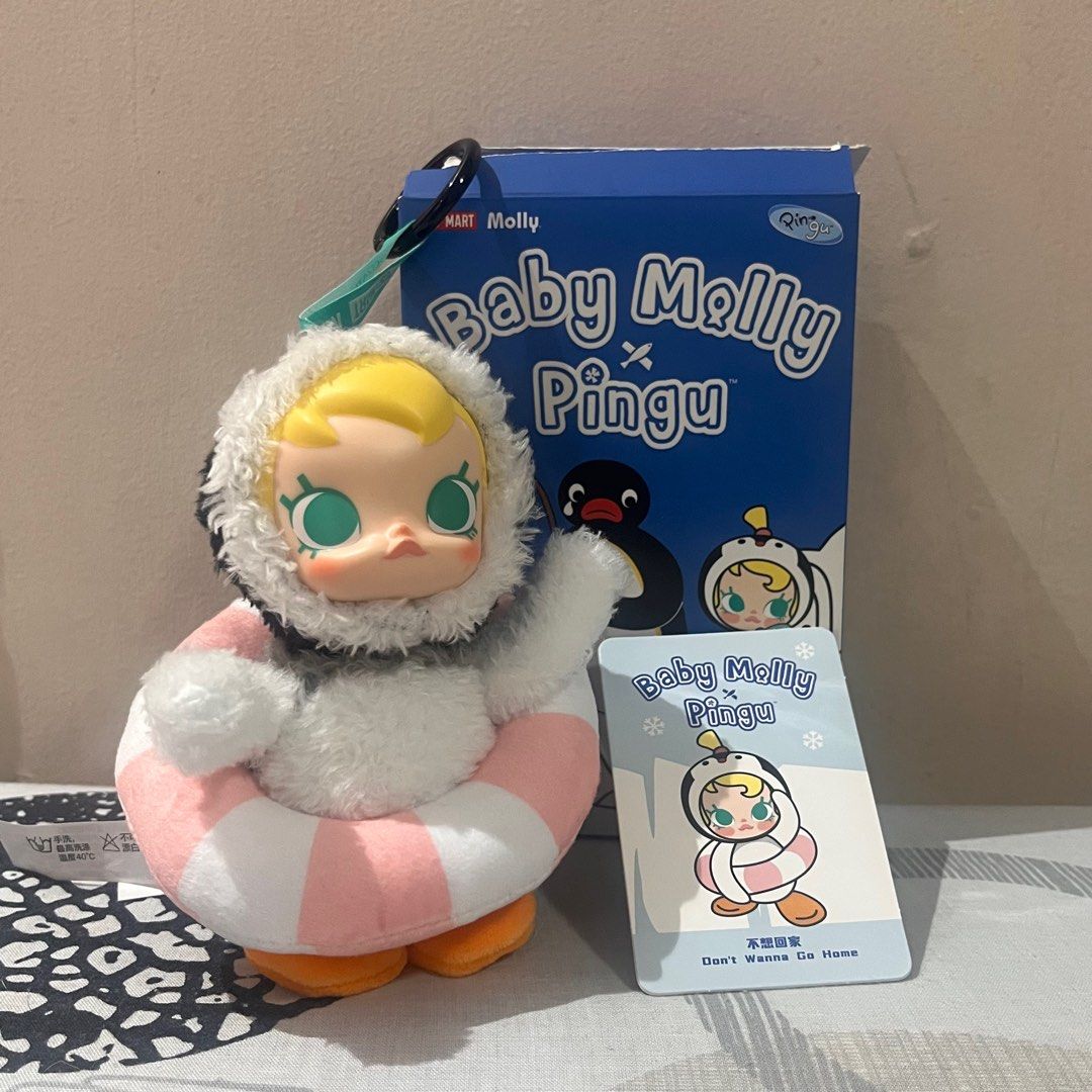 Baby Molly x Pingu Popmart (Category: Designer & Blind Box Toys) located in Manila. Submitted by francescuuuh (Listing ID 1345224331, Image 2). Description: 'Don't Wanna Go Home' Brand new bought in HK Airport.