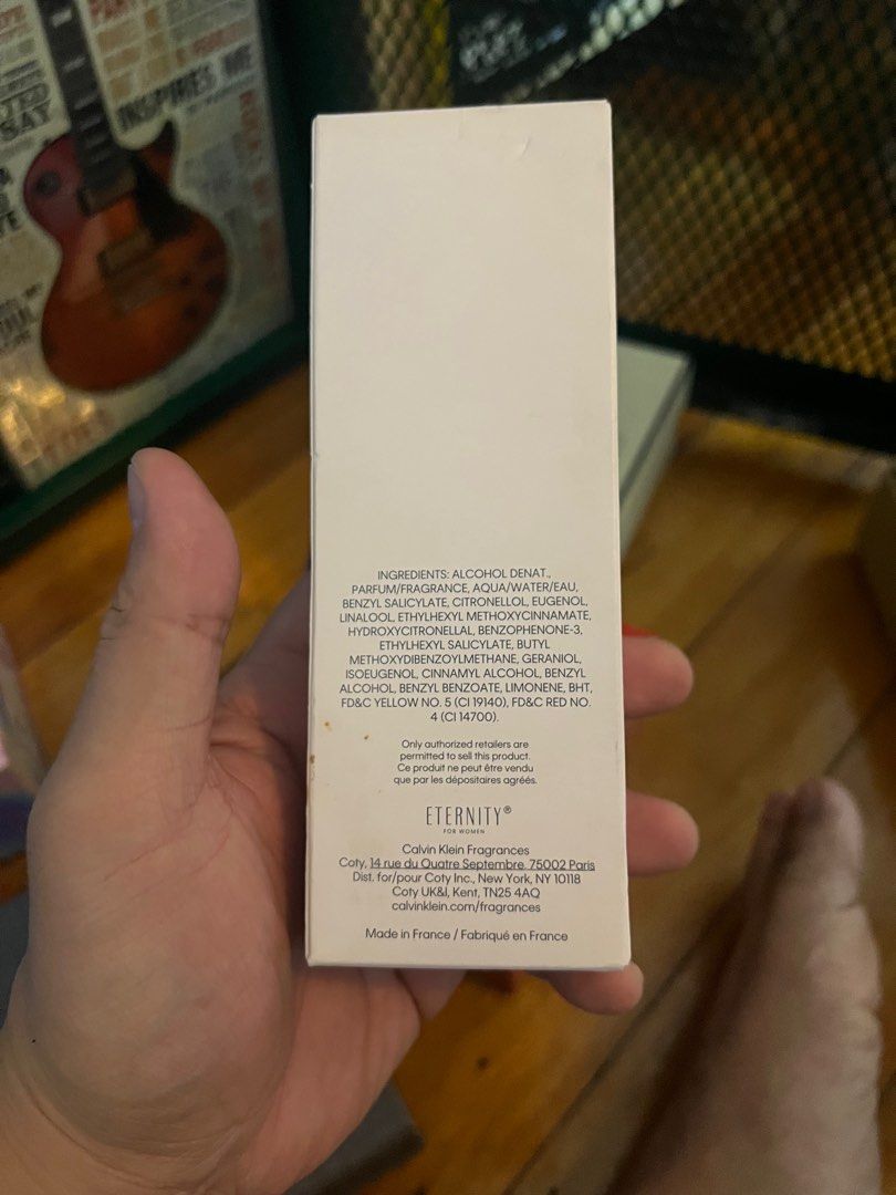 Authentic Calvin Klein Eternity (For Women) (Category: Fragrance & Deodorants) located in Quezon City. Submitted by g_camp (Listing ID 1345271151, Image 2). Description: This is an authentic perfume—not a Class A or tester perfume. It was a gift and has just been stored..