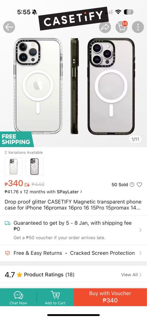 Casetify Clear Case for iPhone 12/Pro (Category: Cases & Sleeves) located in Paranaque City. Submitted by weekendbreak.shop (Listing ID 1345178070, Image 2). Description: Brand new, bought it for 340, seling it at its cheapest bought in orange app rfs: supposed to buy for iphone 14 pro .