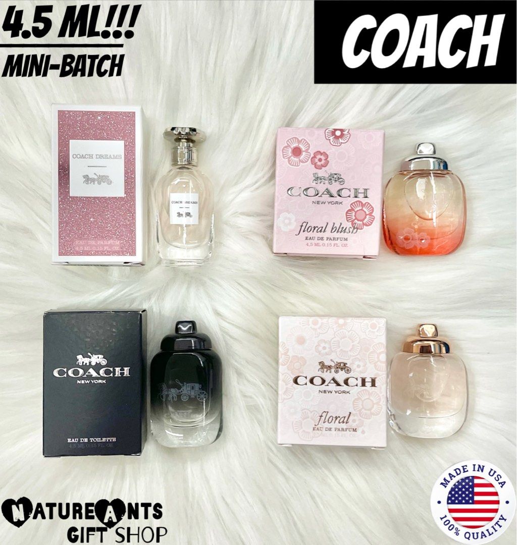 [COACH] AUTHENTIC Mini-sized Eau de Parfum & Toilette Dab Dab Batch # 1 (4.5 mL) (Category: Fragrance & Deodorants) located in San Juan City. Submitted by natureantsshops (Listing ID 1345230453, Image 1). Description: ON-HAND Brand New Condition 100% Authentic and Excellent Quality SHIPPING THRU LALAMOVE OR GRAB! PAYMENT THRU GCASH Volume [mL]: 4.5 ml Note⚠️: Photos presented may slightly differ from the actual color of the item due to the camera