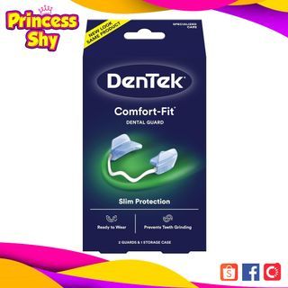 DenTek Comfort-Fit Dental Guard Slim Protection Prevents Teeth Grinding 2 Guards 1 Storage Case
