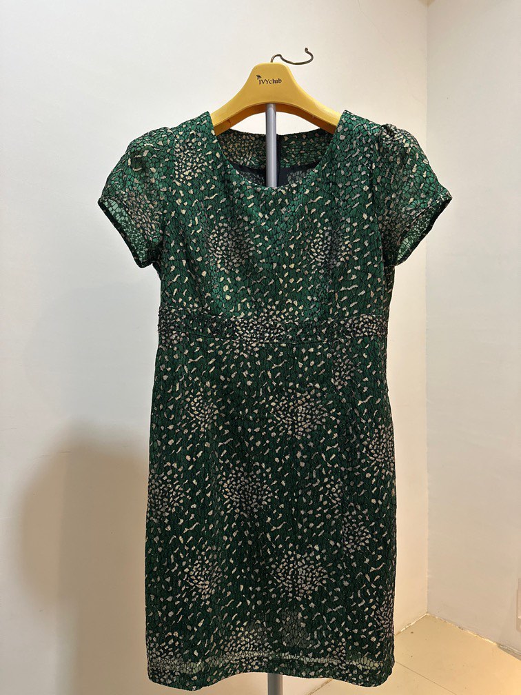 4510972 Green Belt Sheath Dress