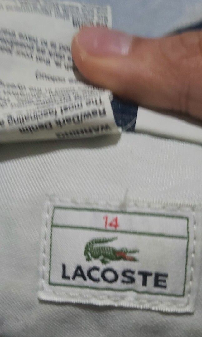 Lacoste Jeans for Women (Category: Jeans) located in Quezon City. Submitted by SecretFlutePlayer (Listing ID 1345184433, Image 1). Description: Pants from USA, brought by my mother fot my aunt last March 2020 but was not used since it was pandemic and switch to WFH. Label Meausrement: US Size Medium Waist 28 inches Length 39 inches Measurements taken by actual tape measure Measurement +/- 1 cm possible error J and T only Payment First Via Gcash S
