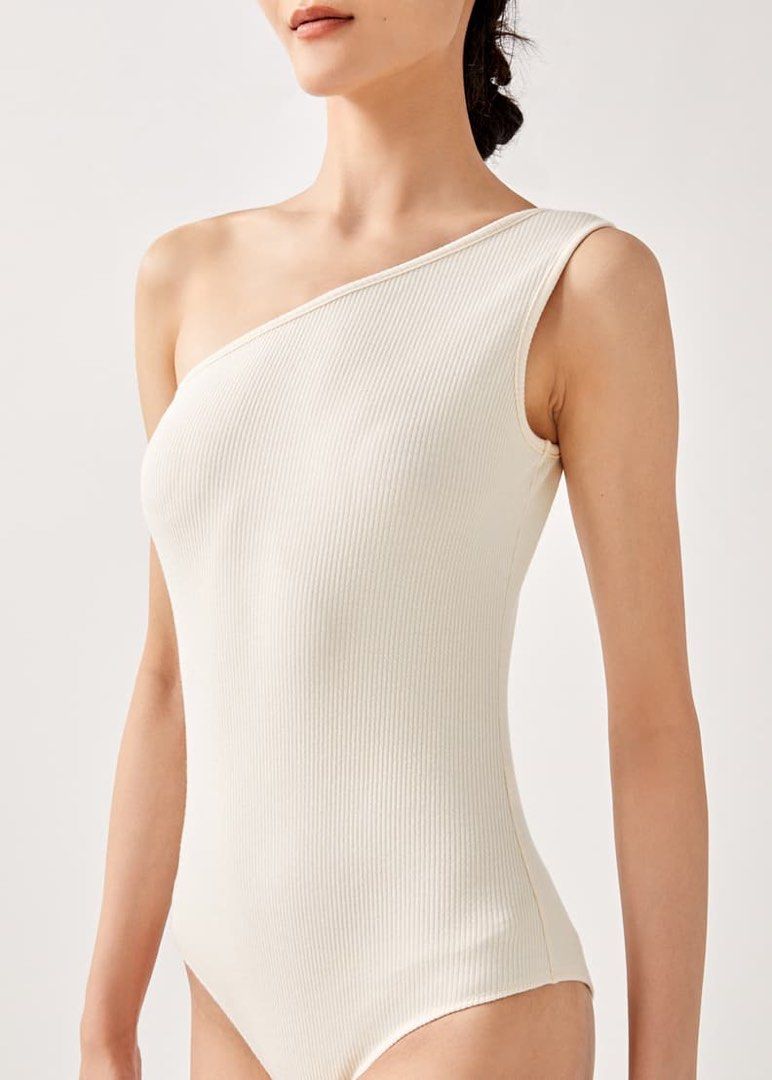 Love Bonito Ribbed Asymmetrical Bodysuit (Category: Sleeveless) located in Makati City. Submitted by andiquality (Listing ID 1345145015, Image 1). Description: *Swipe to see actual photos.