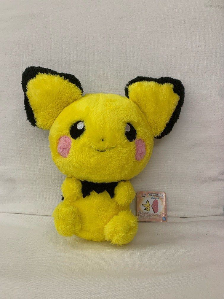 Official Limited Edition Bandai Pokémon Warm Healing Pichu Plush (Category: Plushies & Soft Toys) located in Singapore. Submitted by boojoodoodle (Listing ID 1345188758, Image 1). Description: Pricing : ⭐️Price is open for slight nego.