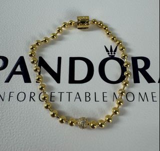 Pandora Beads & Pavé Bracelet in Gold.