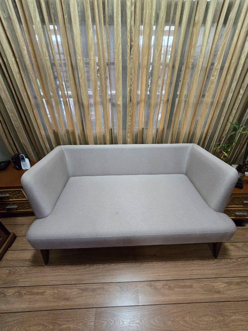 Sofa (Category: Sofas) located in Singapore. Submitted by zenguy (Listing ID 1345237085, Image 3). Description: Very comfortable sofa, can seat 2 large people easily. Hardly used. Upholstery and seating is in mint condition. No stains. Sturdy legs. Wide seats so you can put you leg up and sit. Cushions at small extra cost as shown in the picture. No low balling please..