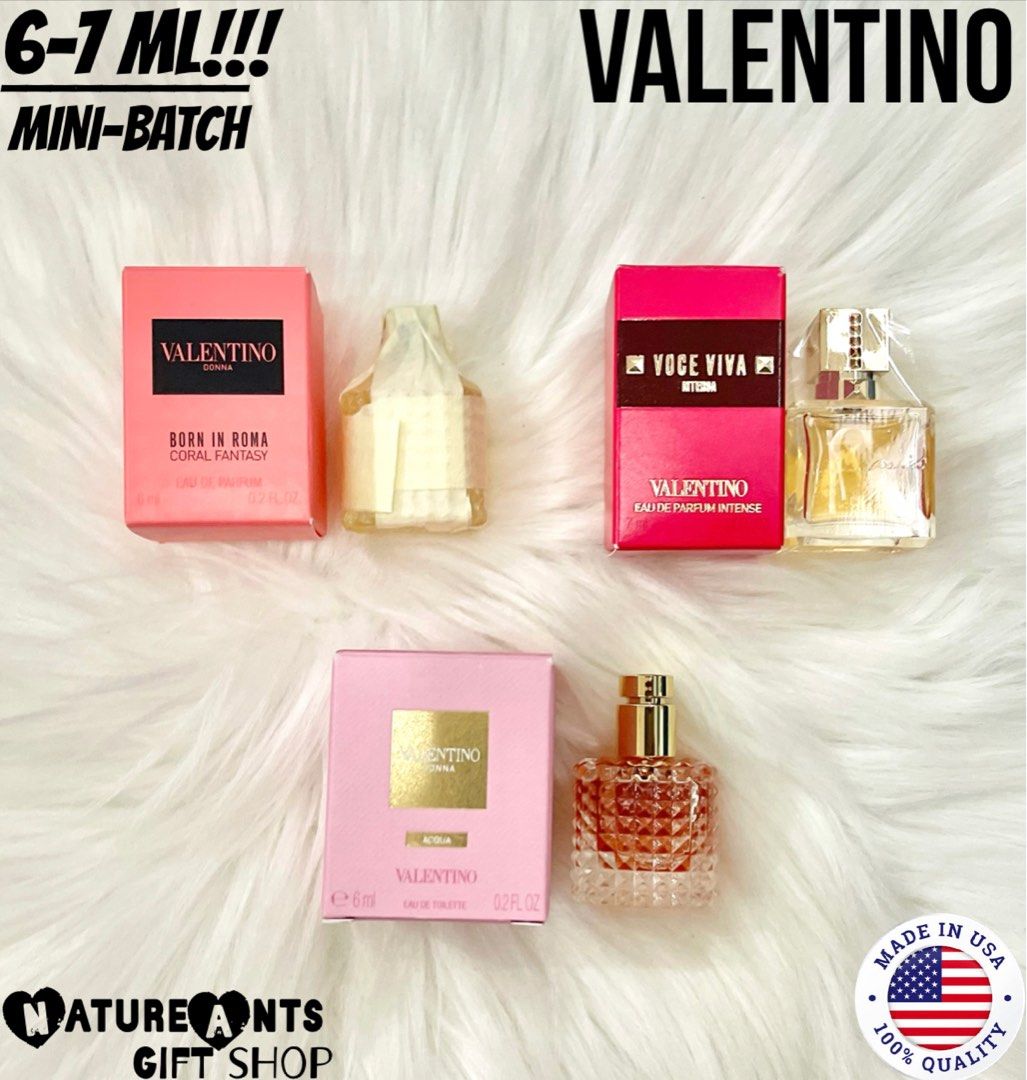 [VALENTINO] AUTHENTIC Mini-Sized Eau de Parfum & Toilette Dab Dab Batch #1 (6 mL/7 mL) (Category: Fragrance & Deodorants) located in San Juan City. Submitted by natureantsshops (Listing ID 1340415210, Image 1). Description: ON-HAND MINI-SIZED with BOX Sealed Completely Brand New Condition 100% Authentic and Excellent Quality SHIPPING THRU LALAMOVE AND GRAB Volume [mL]: 6 mL and 7 mL Note⚠️: Photos presented may slightly differ from the actual col