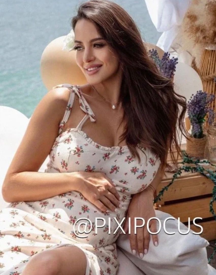 Zara Cream Linen Blend Floral Print Midi Maxi Dress Self Tie Straps,  Women's Fashion, Dresses & Sets, Dresses on Carousell