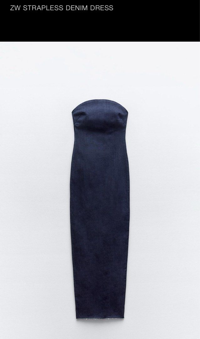 Zara strapless denim dress (Category: Dresses) located in San Mateo. Submitted by decluttereraaaa (Listing ID 1345242577, Image 1). Description: .
