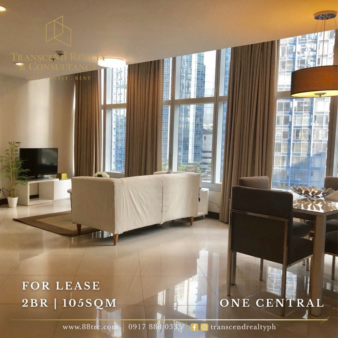 2 Bedroom For Lease at One Central Condominium (Category: Apartments & Condos) located in Makati City. Submitted by transcendrealty (Listing ID 1350243618, Image 1). Description: Experience sophisticated city living at One Central Condominium Makati. This luxurious, fully furnished 2 bedroom unit offers comfort and style in the heart of the bustling business district. Elevate your lifestyle today. FOR LEASE One Central Condominium - Corner unit -