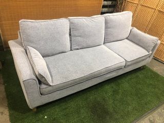 😍 ANGGANDA!!! FULLY WASHABLE!!!  SUPER CLEAN!!! ALMOST NEW!!! 😍 Light Gray Long 4-seater Sofa Fully Washable & Removable Thick Fabric Washing Machine