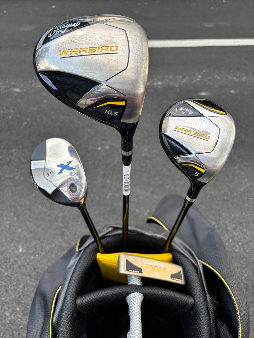 Callaway 2017 Warbird Golf Set with Callaway Bag (Category: Golf) located in Manila. Submitted by eclipse58 (Listing ID 1350227706, Image 3). Description: COMPLETE 2017 Callaway Warbird Golf Set ✅️ 5-9 Irons, Pitching Wedge & Sand Wedge ✅️ Callaway Warbird Driver, Callaway X 3 Hybrid & Callaway Warbird 5 Wood ✅️ Odyssey White Hot Putter & Callaway Warbird Golf Bag ✅️ Original Callaway Regular Flex Graphite Shaft & Callaway Grips ✅️ Very good cond