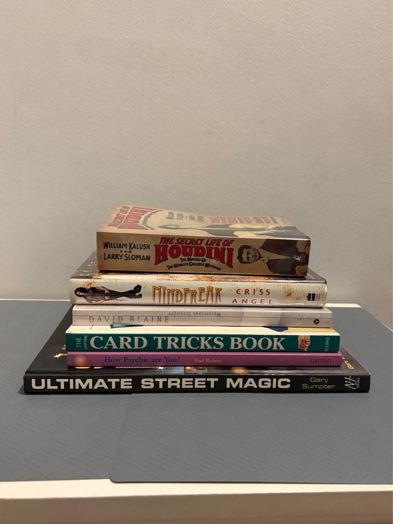 Close-up Magic and Card Trick Books (Category: Storybooks) located in Quezon City. Submitted by tinelli (Listing ID 1348400704, Image 1). Description: Updated the listing as some books got sold. Selling these books as a set for Php1200. If you’re interested in just a specific book, here’s the price list for individual books: The Secret Life of Houdini - 300 Mind Freak - 300 How Psychic Are You - 300 David Blaine - 200 Everything Card Tricks - 200