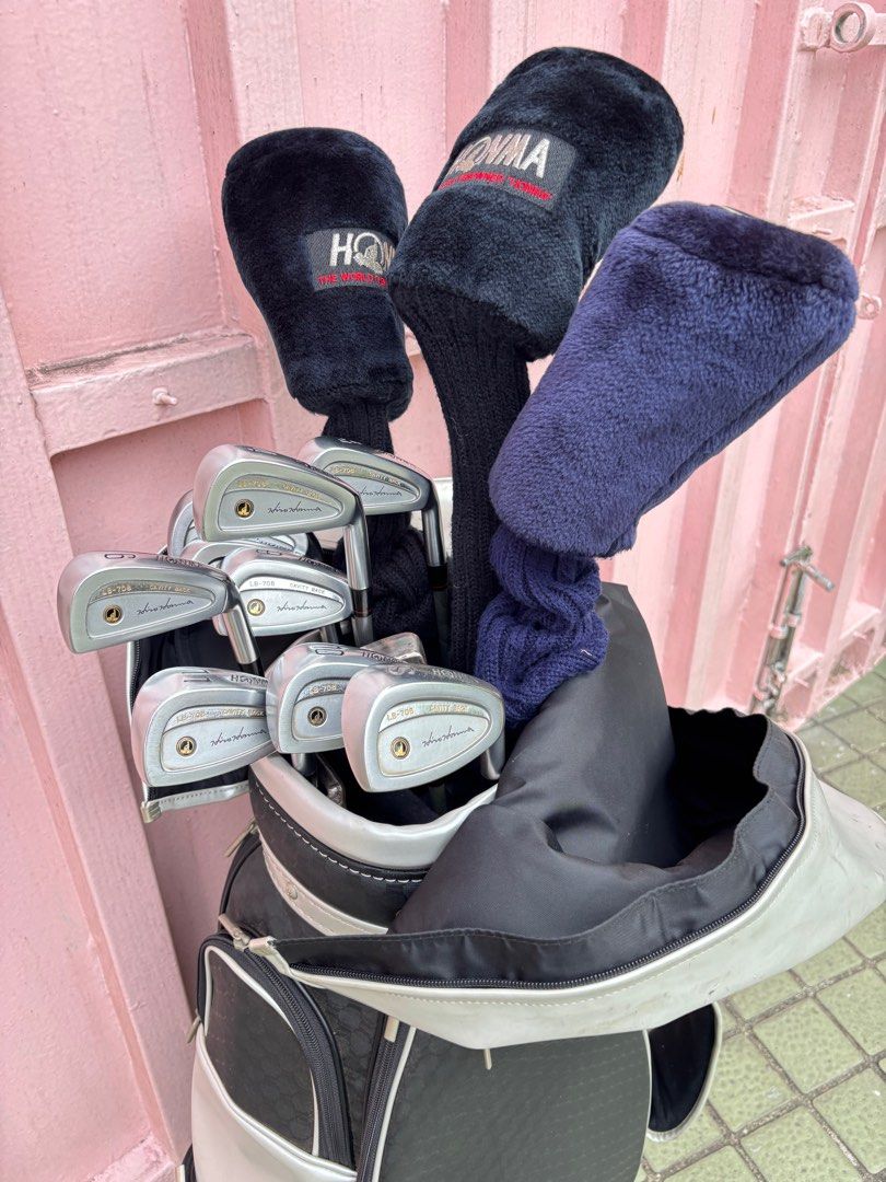 Complete Honma Golf Set for Beginners (Irons used 8x ONLY) (Category: Golf) located in Manila. Submitted by eclipse58 (Listing ID 1350227242, Image 2). Description: COMPLETE Honma LB-708 Golf Set (Irons used 8x ONLY) ✅️ 4-11 Irons & Sand Wedge ✅️ Honma Twin Marks Driver, Honma Twin Marks 3 Wood & Honma Beres 7 Wood ✅️ Bettinardi Putter & Black Golf Bag ✅️ Original Honma Graphite Regular Flex Shaft & Grips ✅️ Very good condition & NO ISSUES Sellin