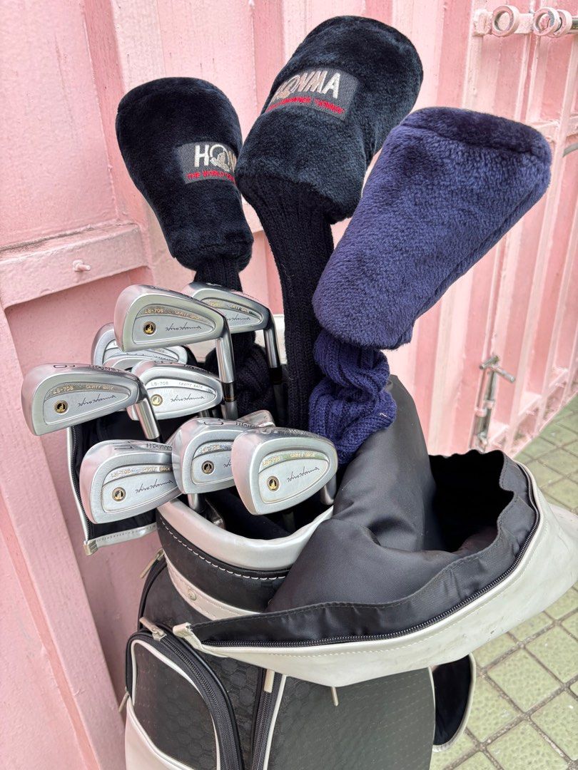 Complete Honma Golf Set for Beginners (Irons used 8x ONLY) (Category: Golf) located in Manila. Submitted by eclipse58 (Listing ID 1350227242, Image 3). Description: COMPLETE Honma LB-708 Golf Set (Irons used 8x ONLY) ✅️ 4-11 Irons & Sand Wedge ✅️ Honma Twin Marks Driver, Honma Twin Marks 3 Wood & Honma Beres 7 Wood ✅️ Bettinardi Putter & Black Golf Bag ✅️ Original Honma Graphite Regular Flex Shaft & Grips ✅️ Very good condition & NO ISSUES Sellin