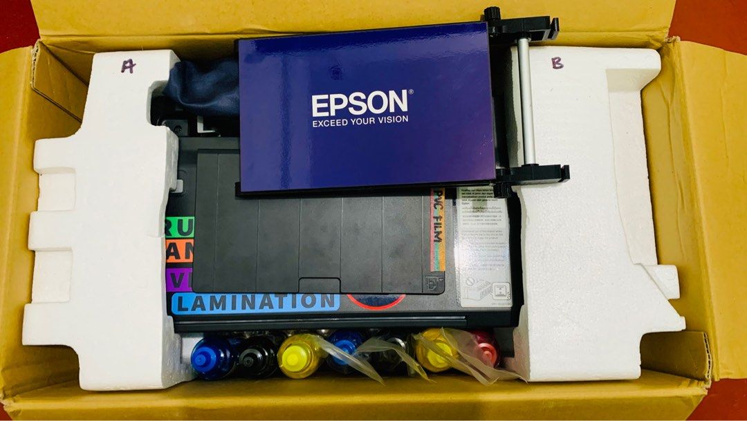 Epson L121 Converted to Pigment (Category: Printers, Scanners & Copiers) located in Quezon City. Submitted by cedric.shin (Listing ID 1350282655, Image 1). Description: ✅ Bought from Epson Official Store ✅ Complete Accessories with Box ✅ Already Romoved Sharkteeth ✅ Converted to Pigment once nung binili ko, pigment agad nilagay ko.. (L&C Pigment Inks) ✅ with Paper Catcher ✅ with Dust Cover ✅ with 4 Brandnew L&C Pigment Inks (Sealed) ✅ full tank a