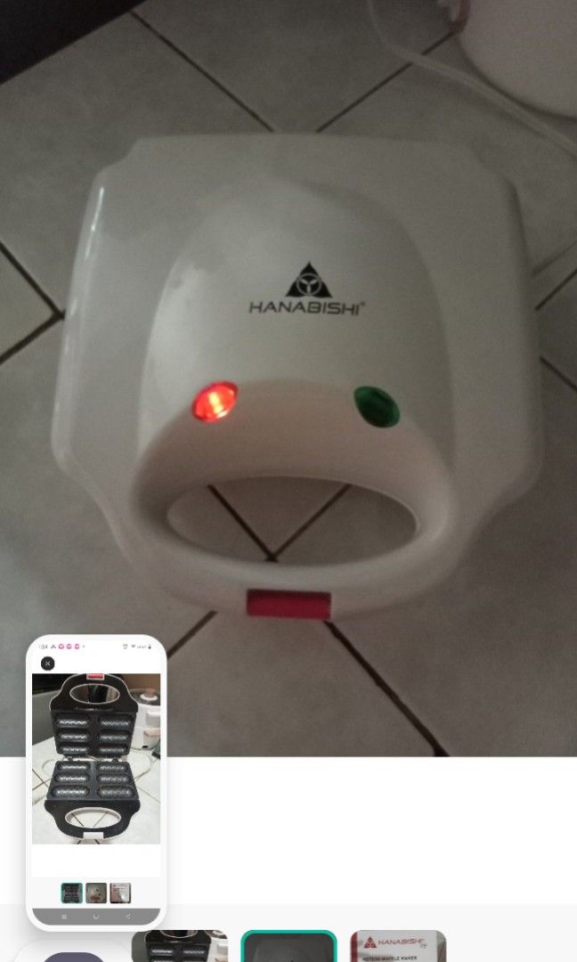 Hanabishi waffle maker (Category: Cookware & Accessories) located in Taytay. Submitted by beas_stuff (Listing ID 1350273753, Image 2). Description: waffle maker..few times used only. San Juan Taytay Rizal location..