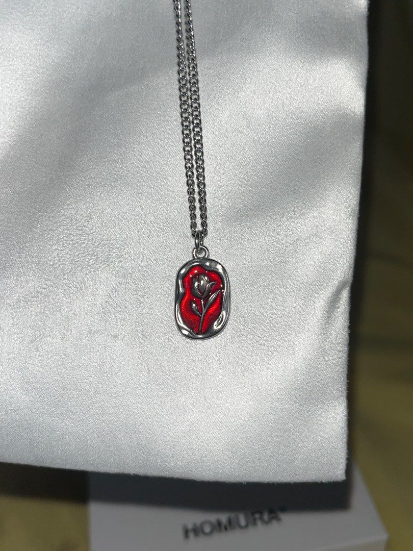 Homura Rose Necklace (Category: Necklaces) located in Antipolo. Submitted by iaiayow (Listing ID 1350250344, Image 3). Description: HOMURA necklace. Bought it during g Purveyr 2024 :) Comes in a box with complete inlcusions. - pouch - care card - thank you card Fixed price since i only used it once and includes everything. 😊 ~ Reminds me of Beauty & the Beast 😍 .
