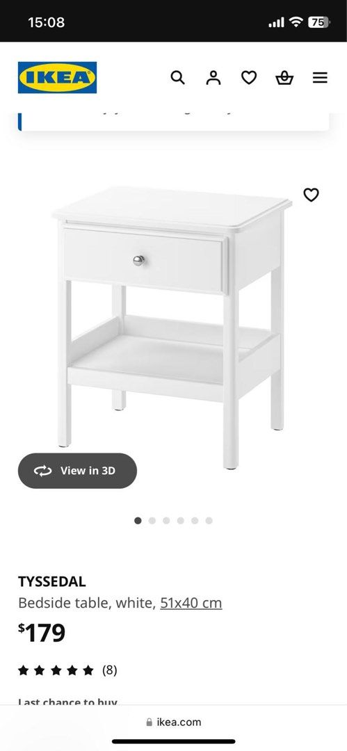IKEA Table (Category: Tables & Sets) located in Singapore. Submitted by dingleson04009 (Listing ID 1350285986, Image 1). Description: Almost new so excellent condition..