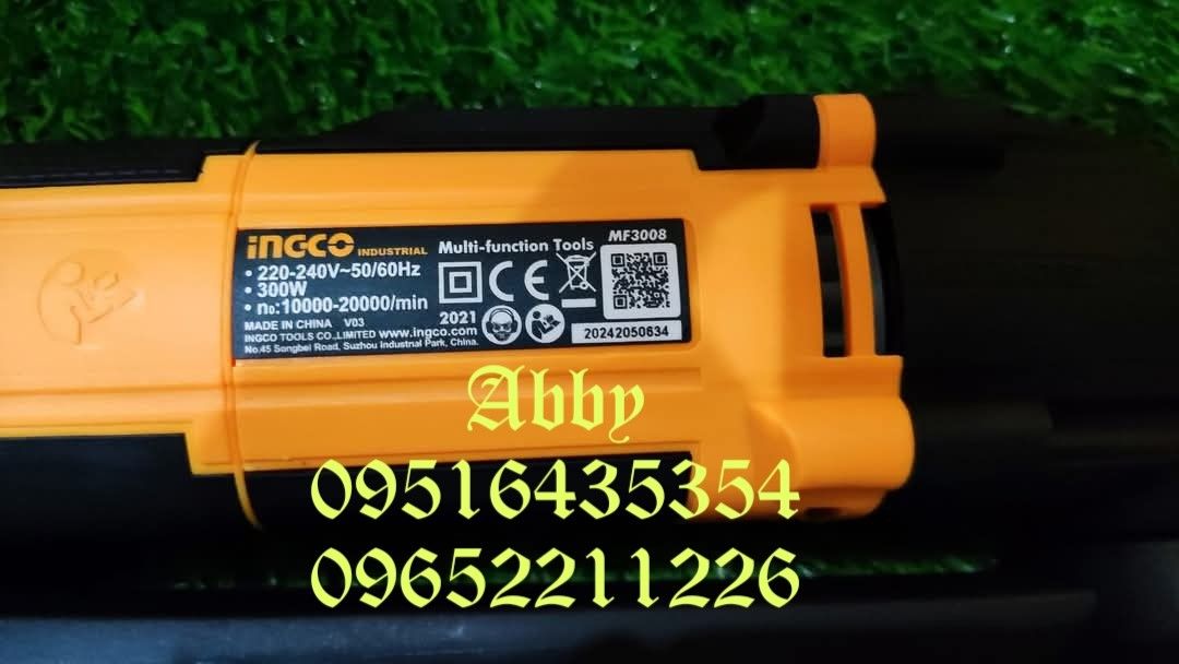 INGCO 300W Oscillating Tool / Multi-Function Tool w/ Variable Speed (MF3008) (Category: Construction Tools & Equipment) located in Caloocan City. Submitted by abieghail (Listing ID 1350247598, Image 3). Description: INGCO Multi Functional Tool MF3008 (Variable Speed) Use for: Sanding Cutting PVC pipes Shoveling Cutting woods Model: MF3008 Rated Voltage: 220-240V~50/60HZ Input Power: 300W No-load Speed: 10000-20000r/min 6-Speed motor Pure copper W