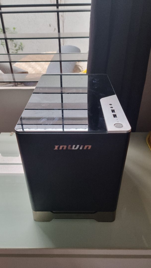 InWin A1 Prime Mini-ITX Tower PC Case (Category: Computer Parts) located in Las Pinas. Submitted by qwjax (Listing ID 1350244575, Image 1). Description: - Mini-ITX Tower - 2 x PCI-E - 2 x USB 3.0 - HD Audio - Internal Drive Bays 2 x 2.5” - Power Supply Compatibility PSII: Intel ATX12V V2.52 InWin 750W 80 PLUS Gold PSU Included Product Dimensions (L x W x H) 343 x 210 x 231mm 13.5" x 8.3" x 9.1" Product Dimensions (L x W x H) with Screw & Handle H