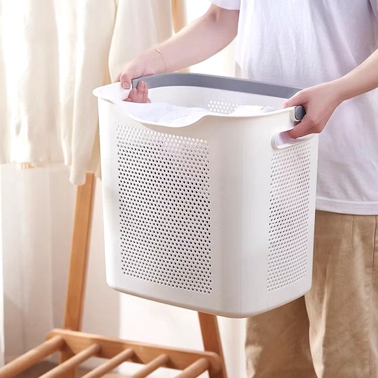 Laundry Basket Dirty Clothes Washing Hamper Storage Bin (Category: Laundry Baskets) located in Manila. Submitted by cristytah (Listing ID 1350287236, Image 3). Description: Material: Made of high quality food PP Plastic, durable and stirdy, lightweight and with handle, easy to carry. Design: Rattan-like design, with movable handles and perforations, water wont pile up on the basket to keep it dry. Suitable for storing dirty laundry clothes, towel
