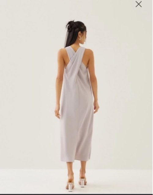 Pink Satin Cross Back Maxi Dress â€” 8