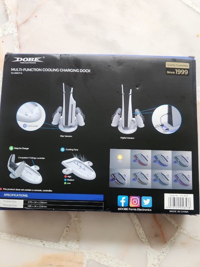 ~~MULTI FUNCTION COOLING CHARGING DOCK (DOBE) ~~ (Category: Others) located in Singapore. Submitted by klazick (Listing ID 1350226530, Image 2). Description: brand new just packaging is opened. its a birthday gift, realise that its not for PS5 Pro. price is at $25 or you can DM me ur best buying price.