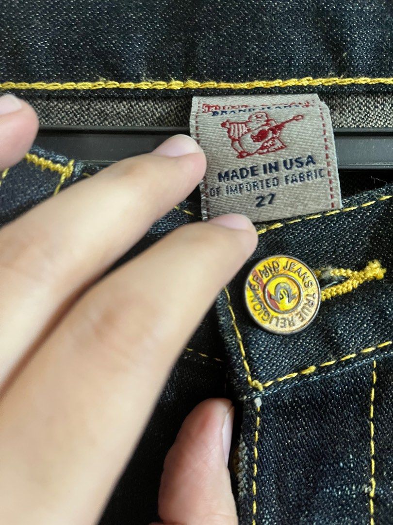 original True Religion Pants (Category: Jeans) located in Manila. Submitted by wellovedgoods (Listing ID 1350297656, Image 3). Description: in very good condition no damage like new condition size 27 waist #luvearth.