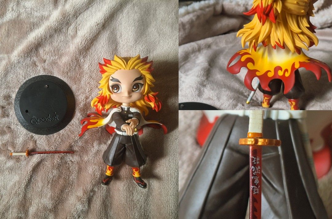 QPosket Rengoku Authentic (Category: Figurines & Statues) located in Muntinlupa City. Submitted by xyfur (Listing ID 1350284826, Image 1). Description: QPosket Rengoku 300 pesos — complete parts but has flaws, hence the price — super nice quality dahil authentic, may flaws lang talaga dahil medyo careless aq hehe (dm for flaw pics) — no box, but will provide alternative super cool in person! I lovee his details and would love to keep him as well 
