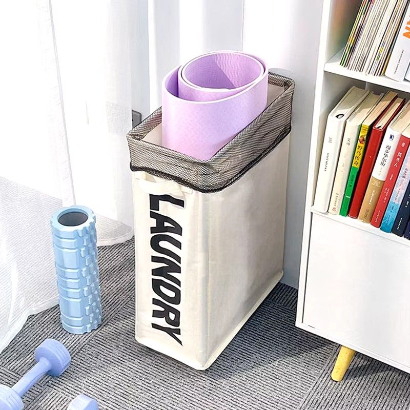 Rolling Slim Laundry Basket Foldable Waterproof Hamper Home Organizer Bin (Category: Laundry Baskets) located in Manila. Submitted by cristytah (Listing ID 1350296090, Image 3). Description: 【Tall & Rolling】Metal frame shapes slender & tall laundry basket organizer firmly. Slim shape storage bin easily fits into narrow space. Laundry basket with wheels ensures easy movement; 【SLIM & PROTABLE Size】Display size of the narrow laundry basket is [15.4