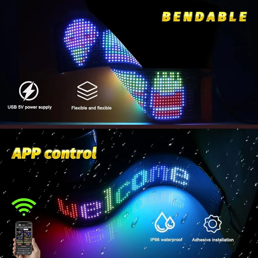 [SG] Flexible Matrix Pixel Panel – RGB Scrolling Text & Animation ...