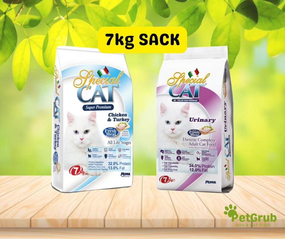 Special Cat Regular/Urinary for All Ages 7kg Sack (Category: Pet Food) located in Mandaluyong City. Submitted by stephenomaga (Listing ID 1350228960, Image 1). Description: FREE DELIVERY WITHIN MANDALUYONG AND NEARBY AREAS Special Cat (7kg) - P1,060 Special Cat Urinary (7kg) - P1,370 Message us - petgrubpetstore on FB/TikTok Shop.