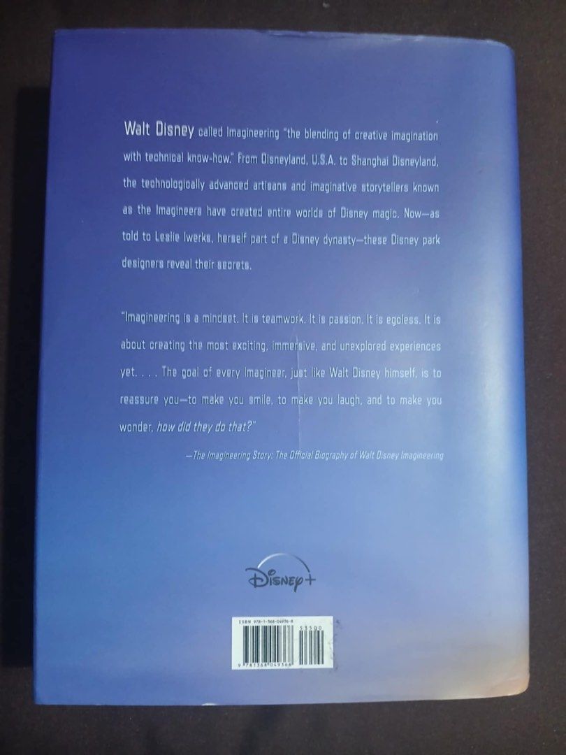 THE IMAGINEERING STORY (Category: Storybooks) located in Mandaluyong City. Submitted by mcvseller (Listing ID 1350225209, Image 2). Description: TITLE : THE IMAGINEERING STORY DESCRIPTION : The official biography of Walt Disney’s Imagineering. This book written by Leslie Iwerks is a comprehensive history of Disneys’ creative heart - Imagineering. A great book for those engaged in the perfection of creative and artistic endeavors. TYPE : Large ed/