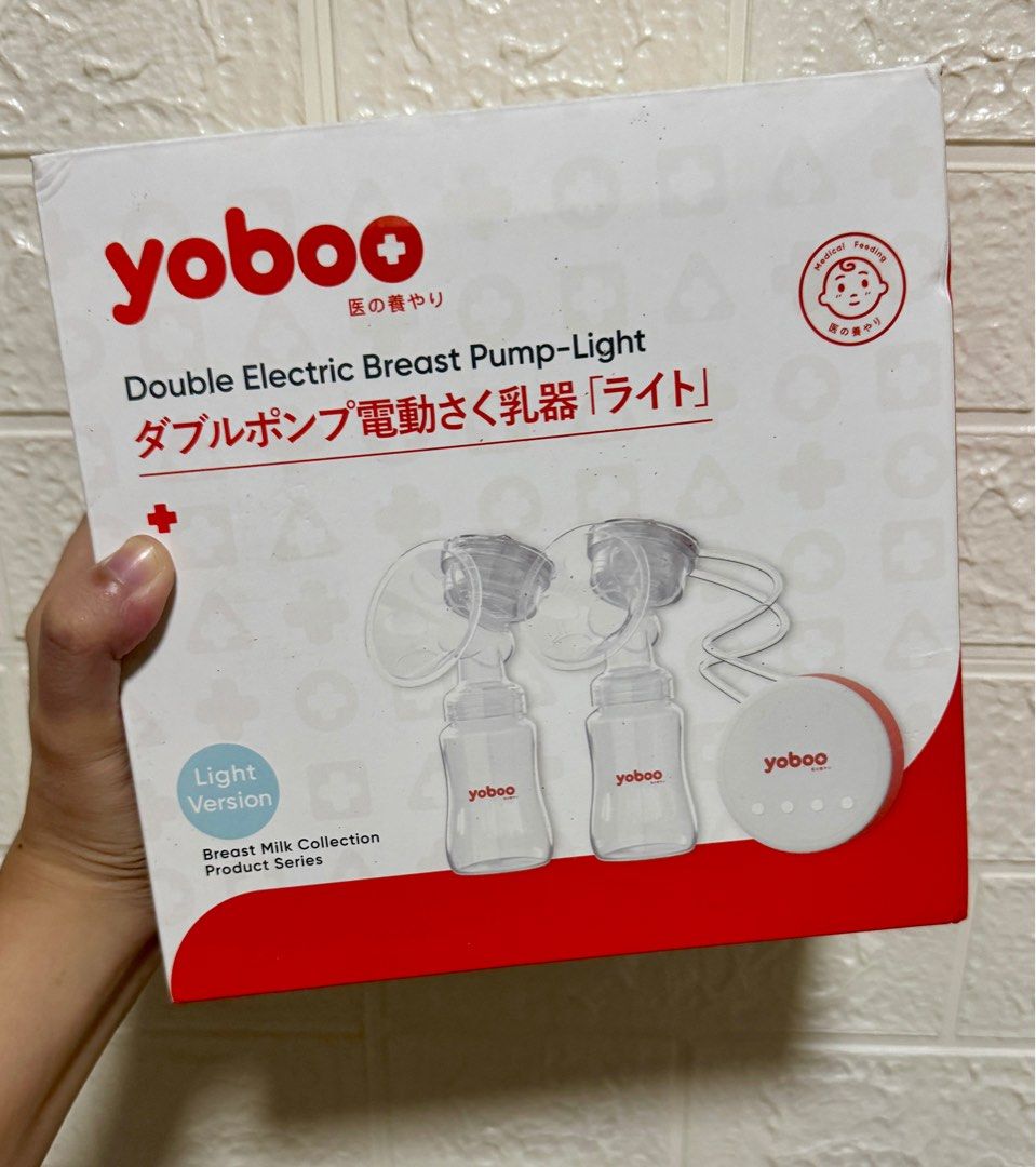 Yoboo Double Electric Breast Pump (Category: Breastfeeding & Bottle Feeding) located in Agno. Submitted by ursecondhand_chic (Listing ID 1350234427, Image 1). Description: Used only once. Sterilized, then stored. •Payment via GCash/Maya 💸 •No COD A simple version of a double electric breast pump, suitable for milk expression at home Features: 1. save time and be more efficient. 2. 9-gear massage mode. 3. 9-gear breast pump mode. 4. Design to pre