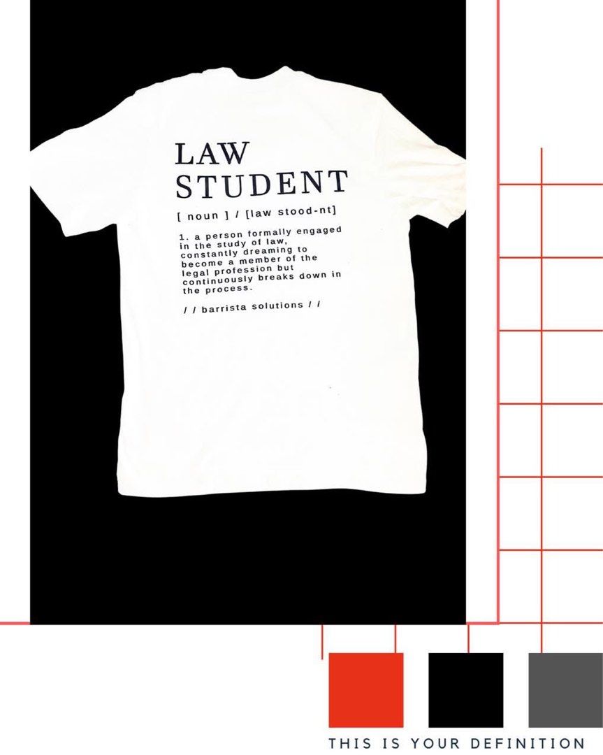 Barrista Solutions - Law Student Shirt (White) (Category: Tshirts & Polo Shirts ) located in Pasig City. Submitted by thejoyceofdecluttering (Listing ID 1350394341, Image 2). Description: Barrista Solutions shirts for sale! Law Student (White) Available sizes: S - 2 pcs M - 7 pcs L - 4 pcs XL - 1 pc 2XL - 2 pcs.