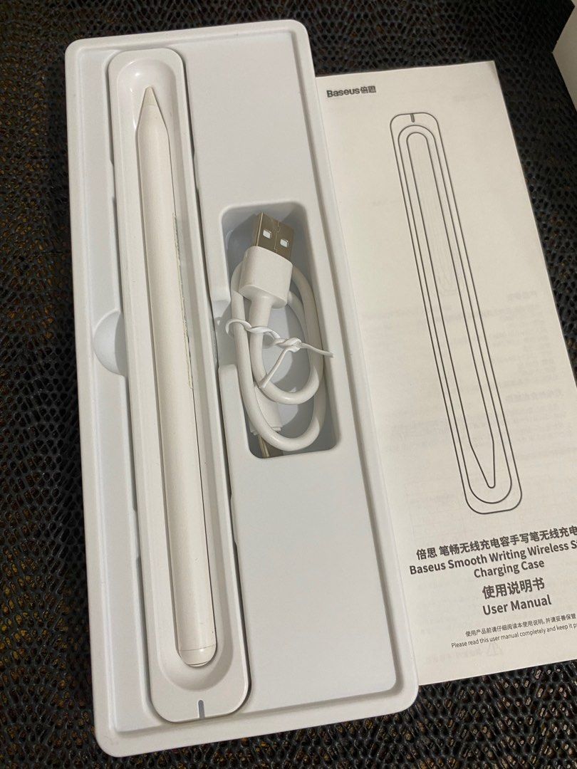Apple Pen 2nd gen dupe [Baseus] (Category: Other Mobile & Gadget Accessories) located in Manila. Submitted by cheechako (Listing ID 1350458845, Image 2). Description: See pics for reference Sold in bundle Still in excellent condition Compatible with Ipad 10th Gen No issues Meet up: near UST.