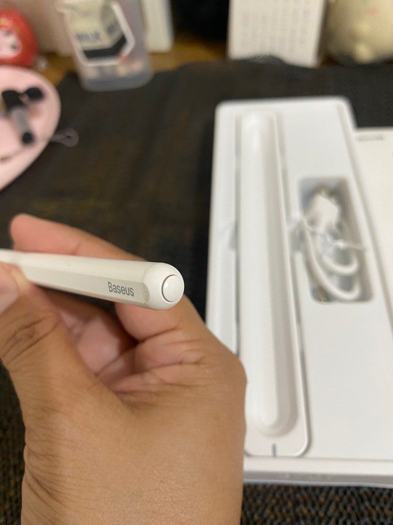 Apple Pen 2nd gen dupe [Baseus] (Category: Other Mobile & Gadget Accessories) located in Manila. Submitted by cheechako (Listing ID 1350458845, Image 3). Description: See pics for reference Sold in bundle Still in excellent condition Compatible with Ipad 10th Gen No issues Meet up: near UST.