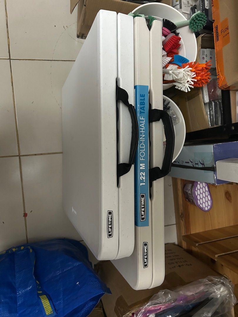 Brand New LIFETIME Foldable table (Category: Tables & Sets) located in Paranaque City. Submitted by allthatclutterph (Listing ID 1350466185, Image 3). Description: All items are brand new 4ft table Clearance sale 2,000 each Choose from Almond or White 3 height adjustments .