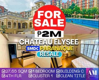 Chateau Elysee 1bedroom condo unit for sale clean title in Parañaque